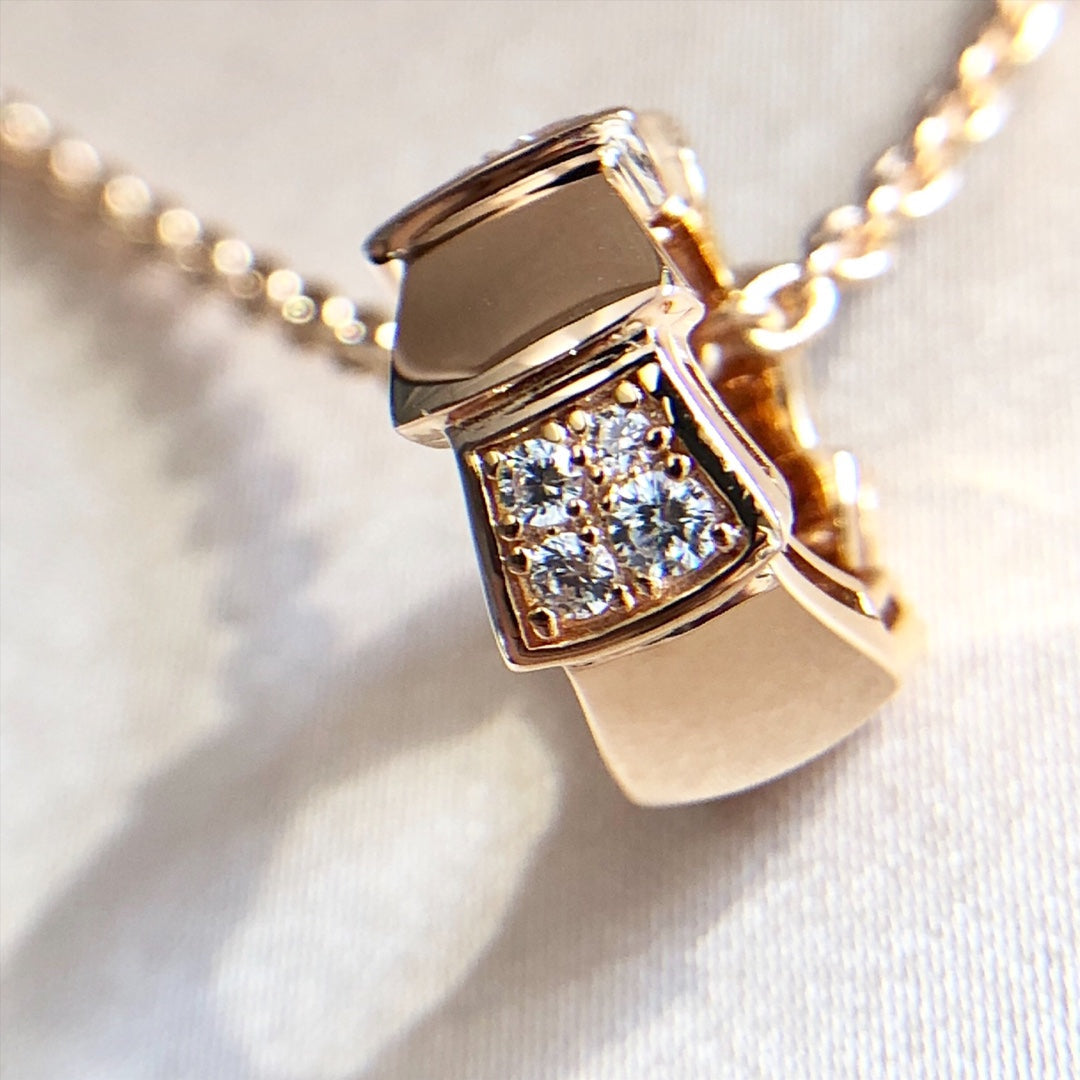 [Rose Tomorrow]SERPENTI PEDANT DIAMOND PINK GOLD NECKLACE