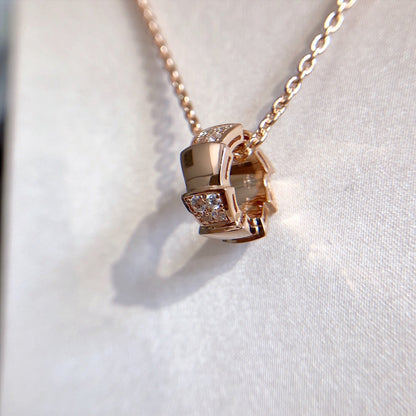 [Rose Tomorrow]SERPENTI PEDANT DIAMOND PINK GOLD NECKLACE