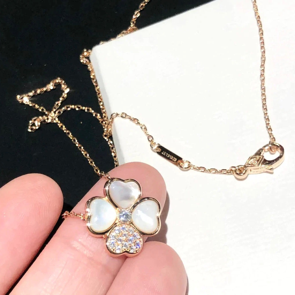 [Rose Tomorrow]CLOVER MOP DIAMOND ROSE GOLD NECKLACE