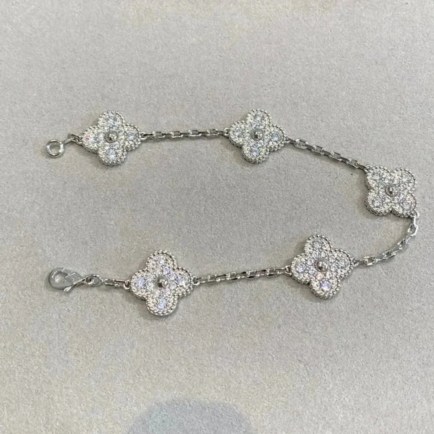 [Rose Tomorrow]CLOVER 5 MOTIFS  DIAMOND BRACELET SILVER