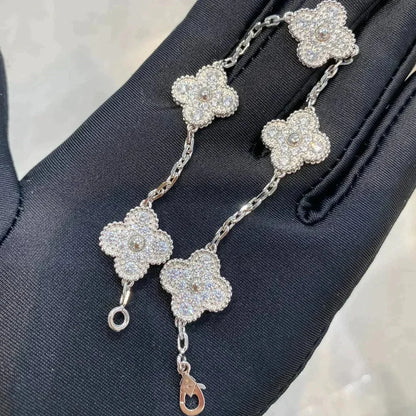 [Rose Tomorrow]CLOVER 5 MOTIFS  DIAMOND BRACELET SILVER