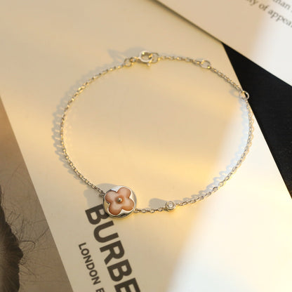 [Rose Tomorrow]SUN MOTIF PINK MOP SILVER BRACELET