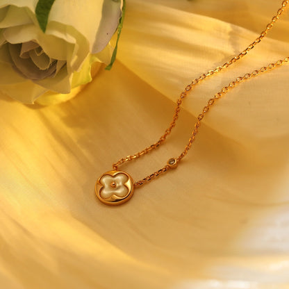 [Rose Tomorrow]SUN PEDANT PINK GOLD 1 DIAMOND NECKLACE