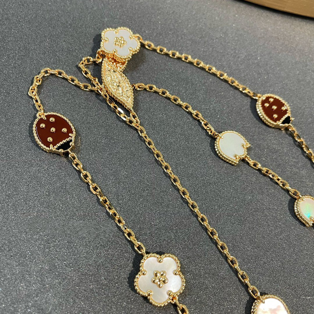 [Rose Tomorrow]LUCKY SPRING 15 MOTIFS GOLD NECKLACE