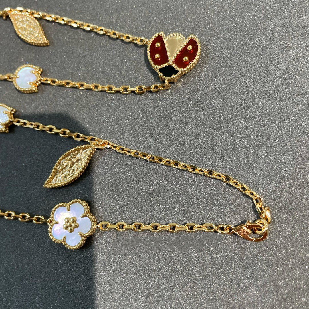 [Rose Tomorrow]LUCKY SPRING 15 MOTIFS GOLD NECKLACE