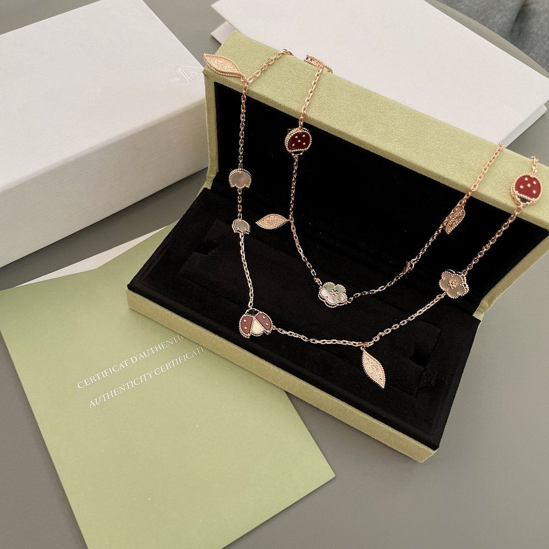 [Rose Tomorrow]LUCKY SPRING 15 MOTIFS ROSE GOLD NECKLACE