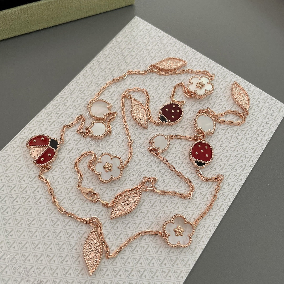 [Rose Tomorrow]LUCKY SPRING 15 MOTIFS ROSE GOLD NECKLACE