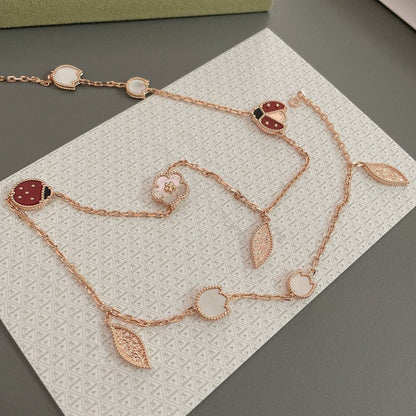 [Rose Tomorrow]LUCKY SPRING 15 MOTIFS ROSE GOLD NECKLACE