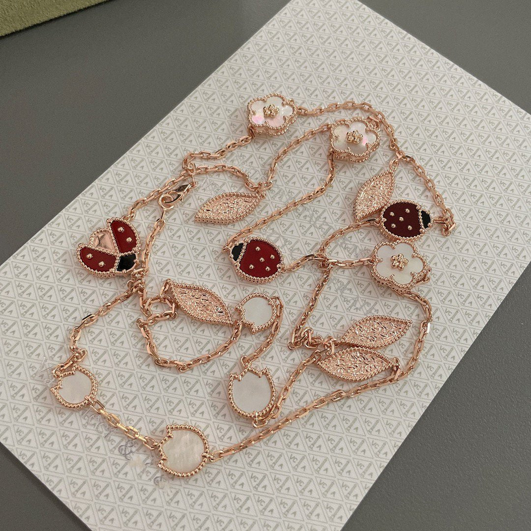 [Rose Tomorrow]LUCKY SPRING 15 MOTIFS ROSE GOLD NECKLACE