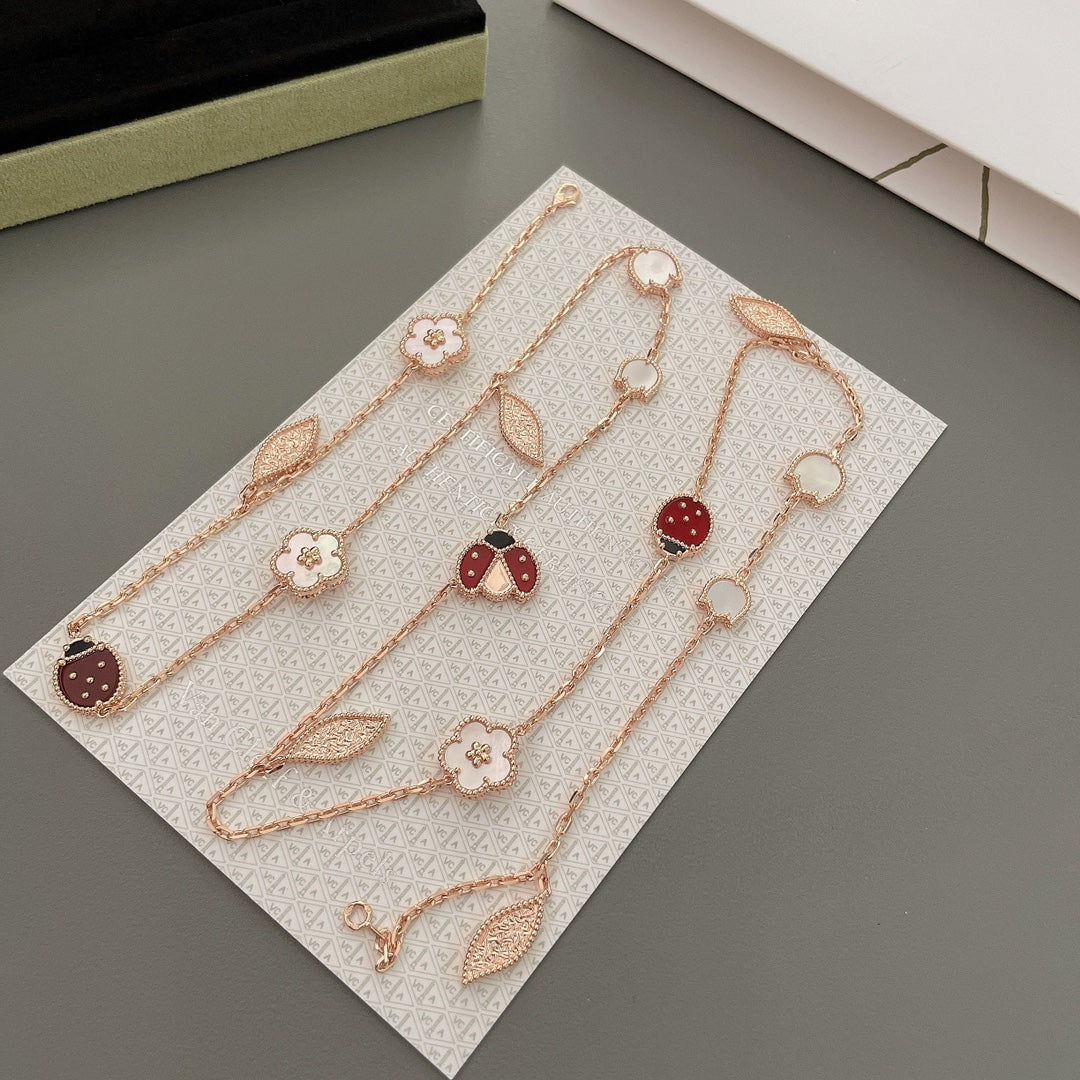 [Rose Tomorrow]LUCKY SPRING 15 MOTIFS ROSE GOLD NECKLACE