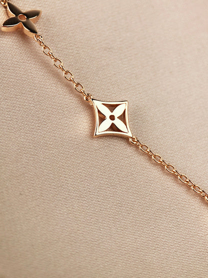 [Rose Tomorrow]STAR AND SUN 7 MOTIFS GOLD BRACELET