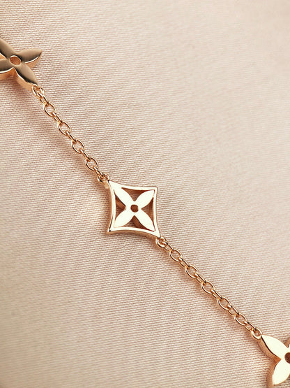 [Rose Tomorrow]STAR AND SUN 7 MOTIFS GOLD BRACELET