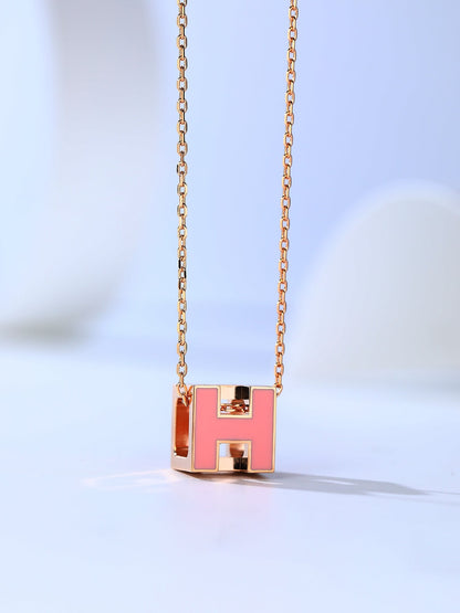 [Rose Tomorrow]H CAGE PINK GOLD NECKLACE