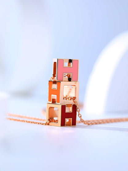 [Rose Tomorrow]H CAGE PINK GOLD NECKLACE