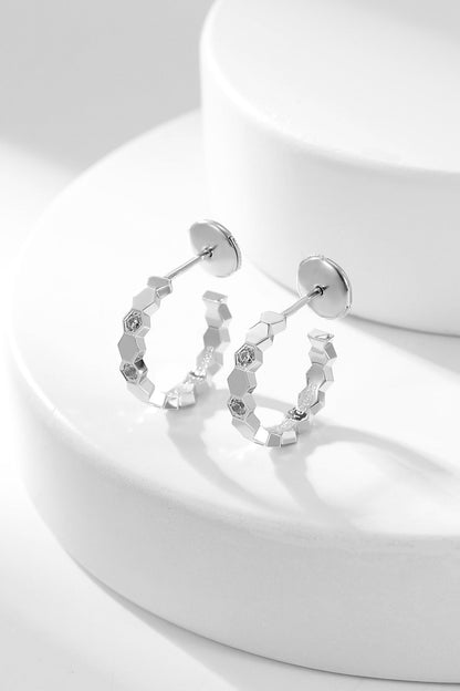 [Rose Tomorrow]BEE LOVE DIAMOND HOOP EARRINGS