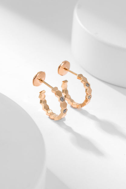 [Rose Tomorrow]BEE LOVE DIAMOND HOOP EARRINGS