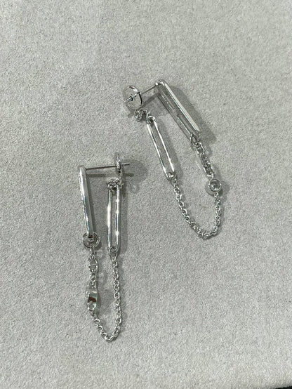 [Rose Tomorrow]CHAINE CHAOS DIAMOND DROP EARRINGS