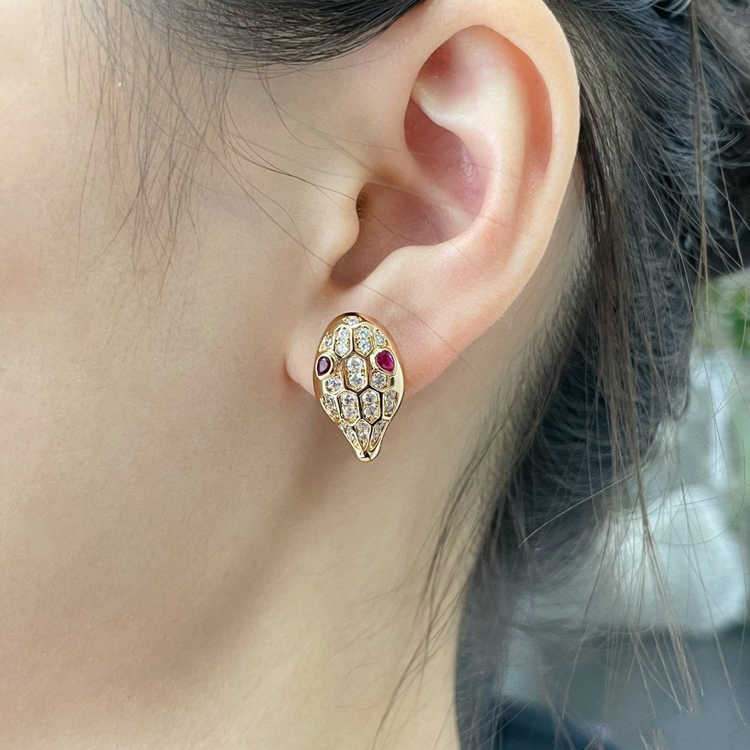 [Rose Tomorrow]SERPENT DIAMOND STUD EARRINGS