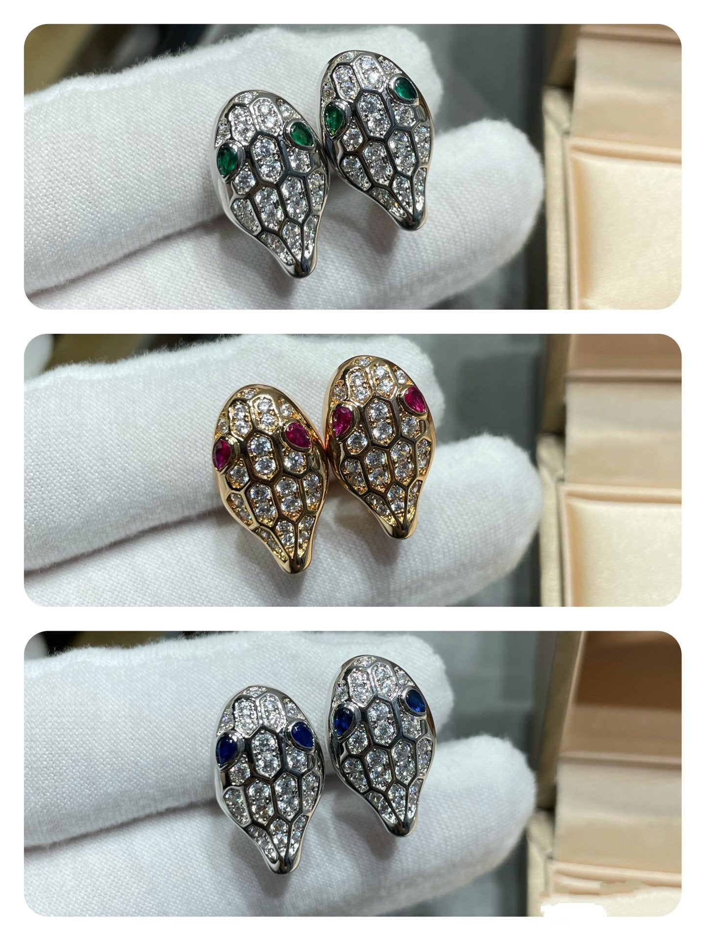 [Rose Tomorrow]SERPENT DIAMOND STUD EARRINGS