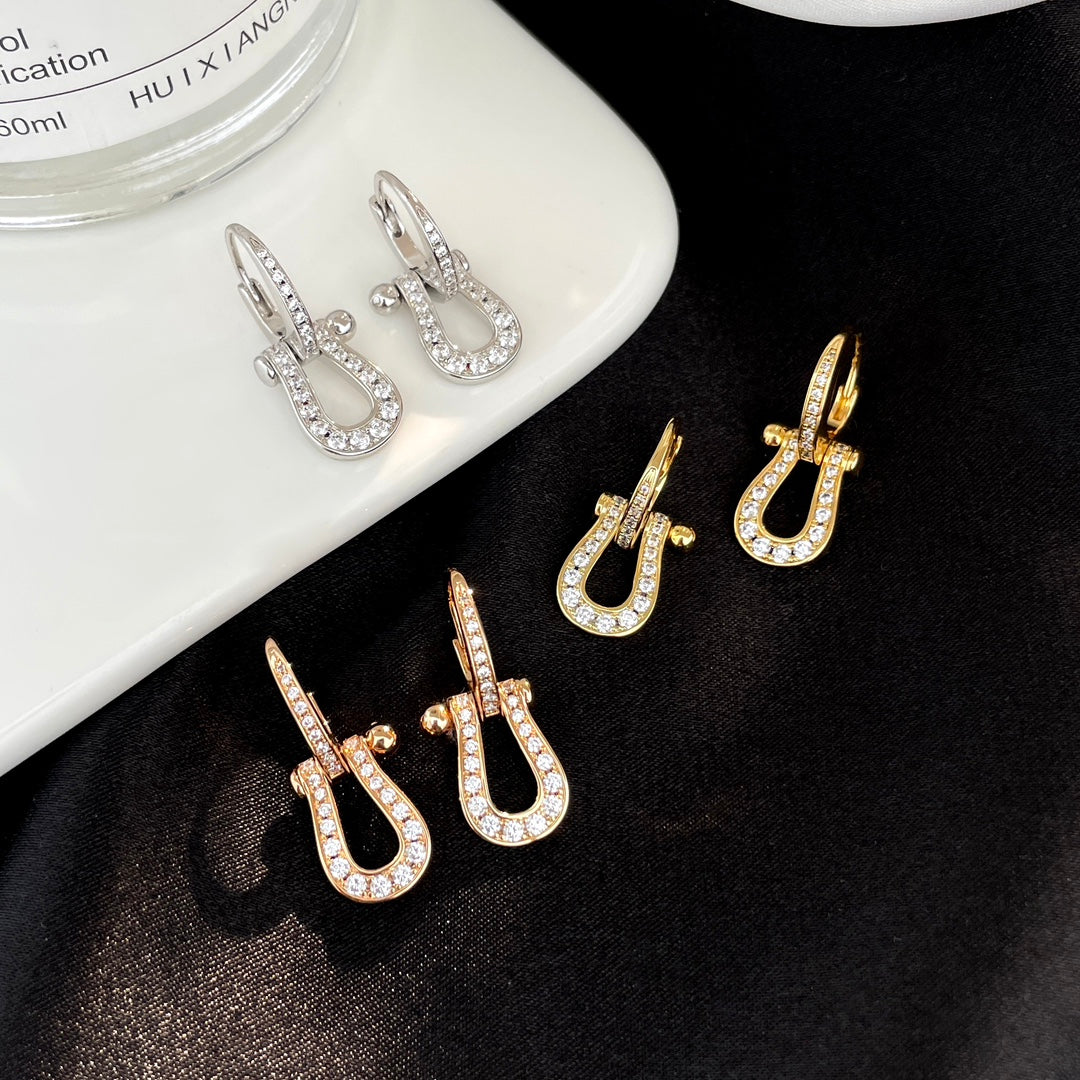 [Rose Tomorrow]FORCE 10 FULL DIAMOND DROP EARRINGS MEDIUM MODEL