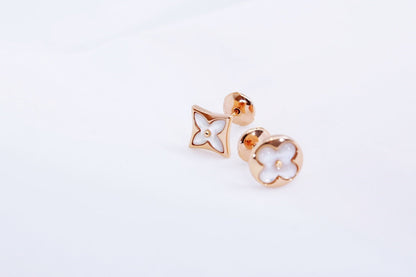 [Rose Tomorrow]STAR AND SUN PINK GOLD MOP STUD EARRINGS