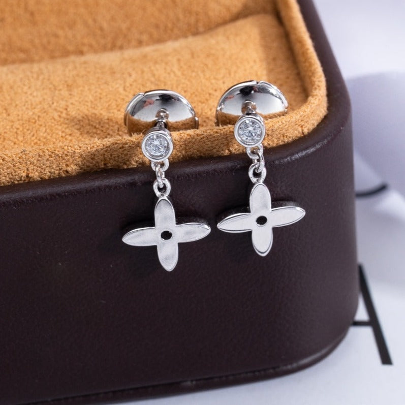 [Rose Tomorrow]VIDYLLE SILVER DIAMOND MINI DROP EARRINGS