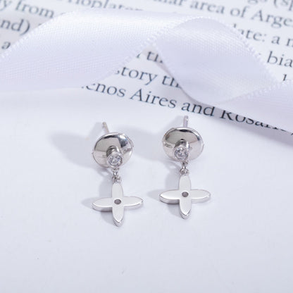 [Rose Tomorrow]VIDYLLE SILVER DIAMOND MINI DROP EARRINGS