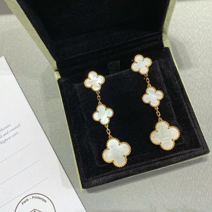 [Rose Tomorrow]CLOVER MOP 3 MOTIFS GOLD EARRINGS