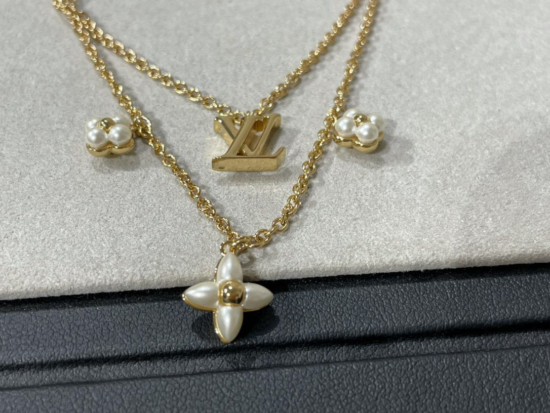 [Rose Tomorrow] FLOWERGRAM GOLD MOP DOUBLE ROW NECKLACE