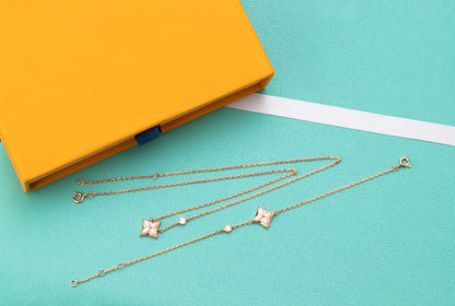 [Rose Tomorrow] STAR PINK MOP 1 DIAMOND PINK GOLD NECKLACE