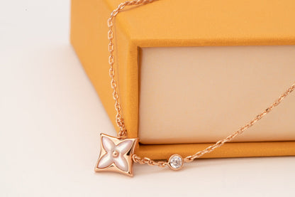 [Rose Tomorrow] STAR PINK MOP 1 DIAMOND PINK GOLD NECKLACE