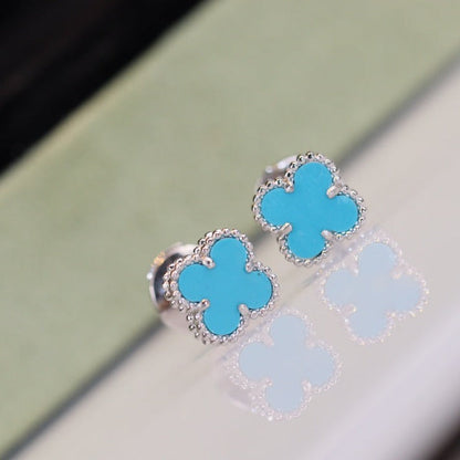 [Rose Tomorrow]CLOVER MINI TURQUOISE SILVER STUD EARRINGS