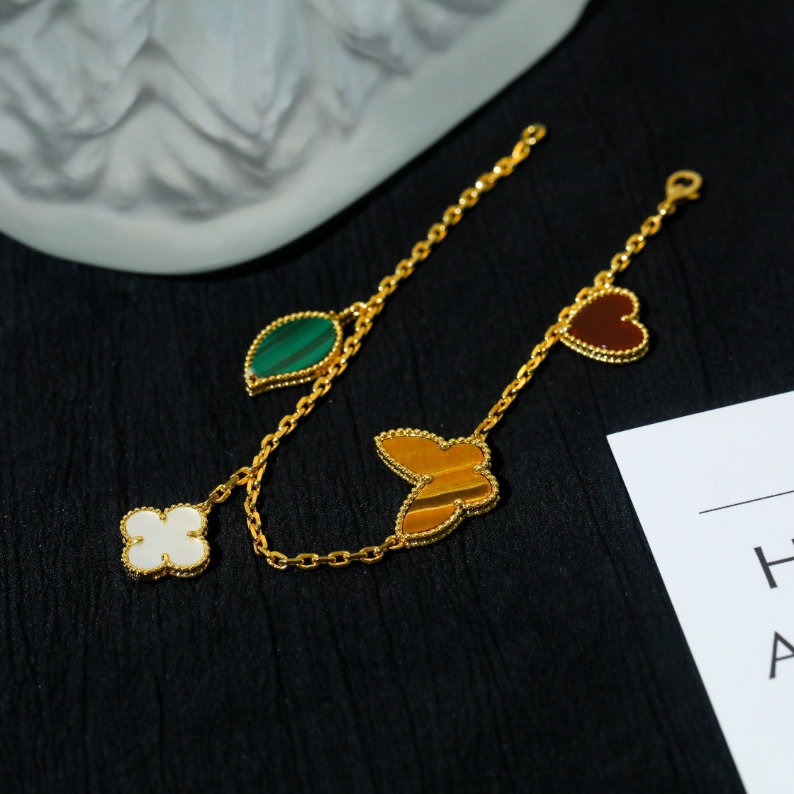 [Rose Tomorrow]LUCKY SPRING 5 MOTIF GOLD BRACELET