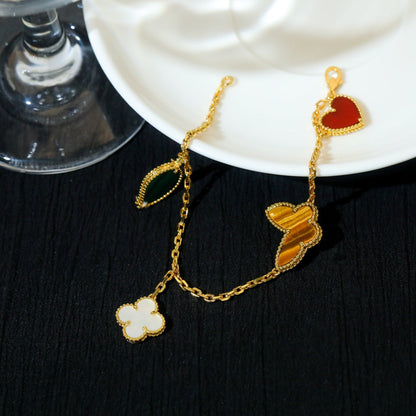 [Rose Tomorrow]LUCKY SPRING 5 MOTIF GOLD BRACELET