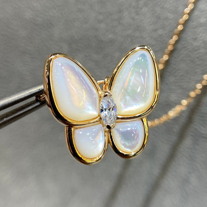 [Rose Tomorrow]BUTTERFLY MOP DIAMOND NECKLACE