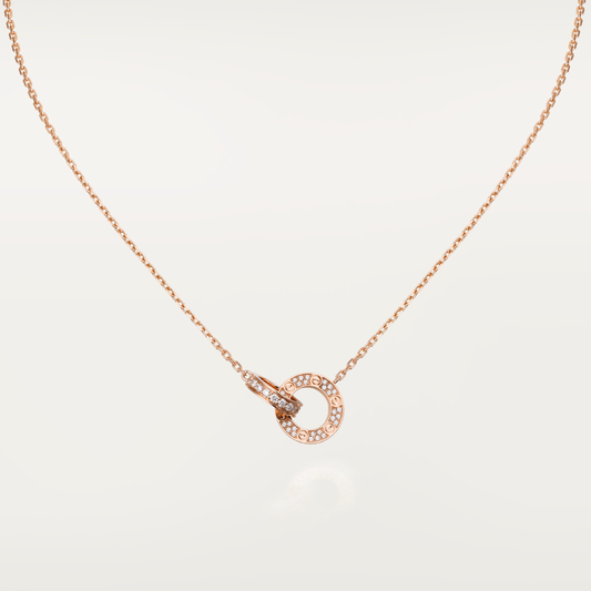 [Meteor Jewels]LOVE 7.6MM NECKLACE Meteor GOLD AND SILVER  FULL DIAMOND