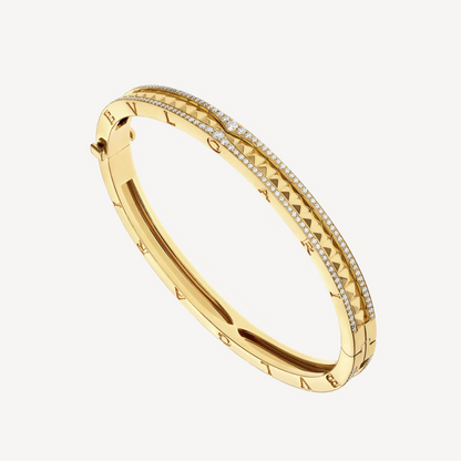 [Rose Tomorrow]ZERO 1 SPIRAL AND PAVED DIAMOND GOLD BRACELET