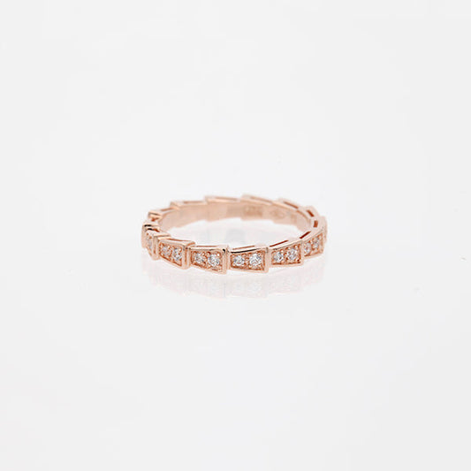 [Rose Tomorrow]SERPENTI RING PINK GOLD DIAMOND PAVED 3MM