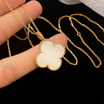 [Rose Tomorrow]CLOVER 25MM MOP LARGE PENDANT NECKLACE