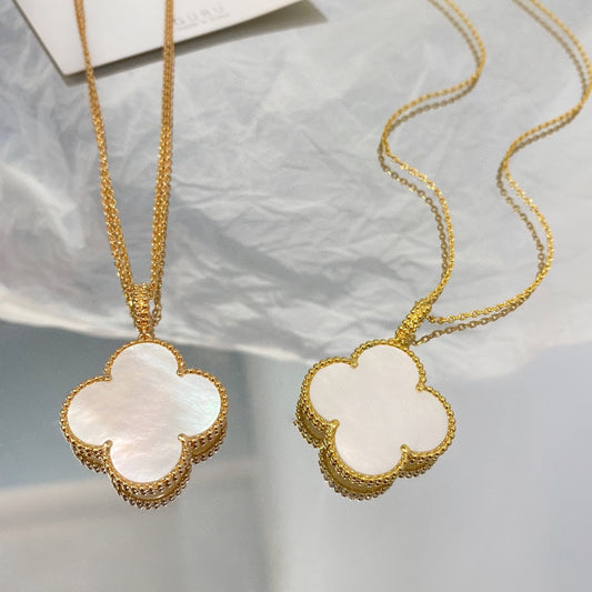 [Rose Tomorrow]CLOVER 25MM MOP LARGE PENDANT NECKLACE