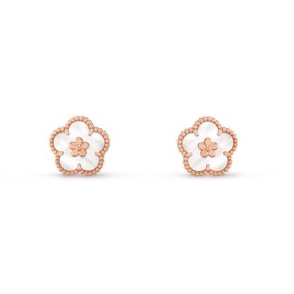 [Rose Tomorrow]LUCKY PINK GOLD WHITE MOP EARRINGS