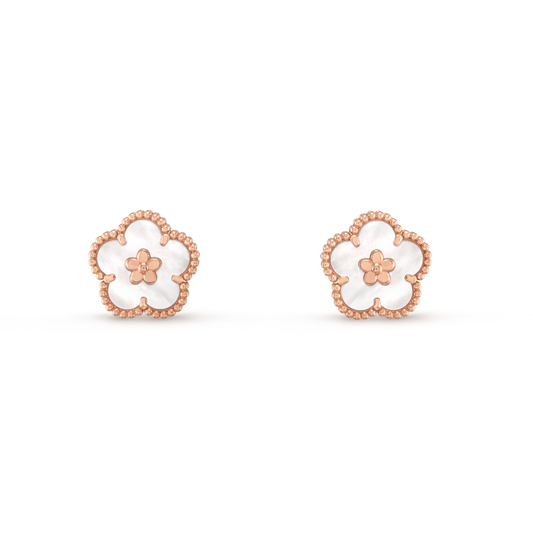 [Rose Tomorrow]LUCKY PINK GOLD WHITE MOP EARRINGS