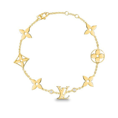 [Rose Tomorrow]STAR AND SUN 7 MOTIFS GOLD BRACELET