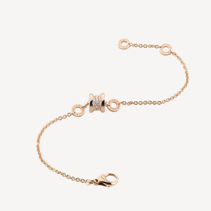 [Rose Tomorrow]ZERO 1 SOFT PINK GOLD WITH PAVED DIAMONDS ON THE SPIRAL BRACELET