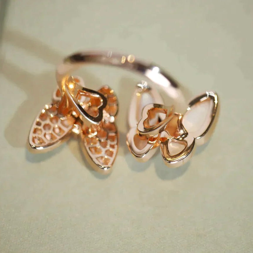 [Rose Tomorrow]TWIN BUTTERFLY DIAMOND MOP RING