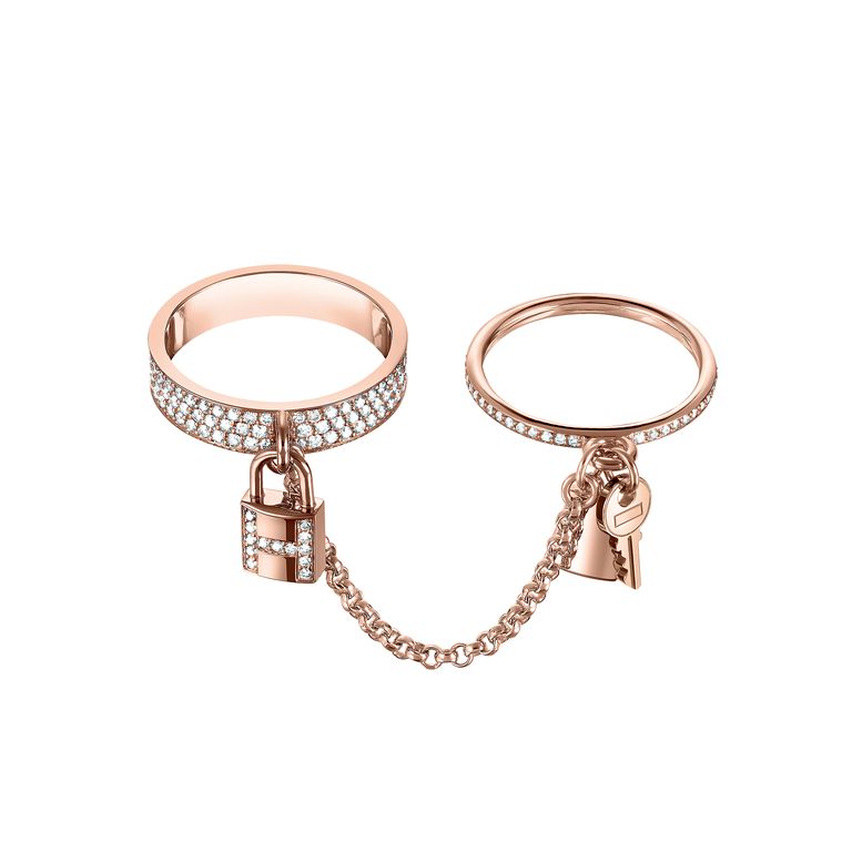 [Meteor Jewels]HM KELLY CLOCHETTE DOUBLE RING IN Meteor GOLD WITH DIAMONDS