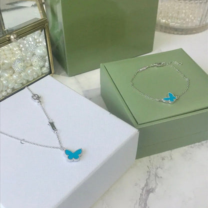 [Rose Tomorrow]BUTTERFLY TURQUOISE BUTTERFLY BRACELET SILVER