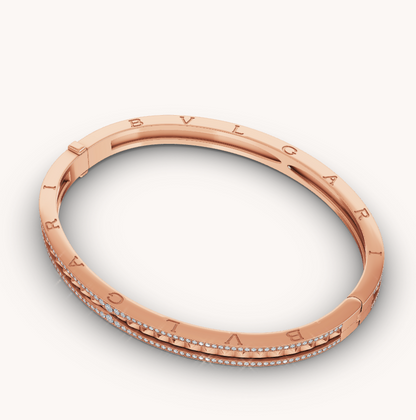 [Rose Tomorrow]ZERO 1 SPIRAL AND PAVED DIAMOND PINK GOLD BRACELET