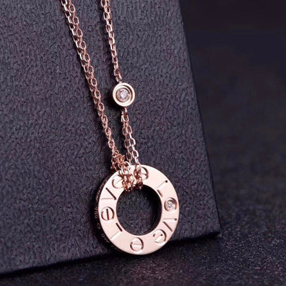 [Rose Tomorrow]LOVE NECKLACE 16MM 2 DIAMONDS