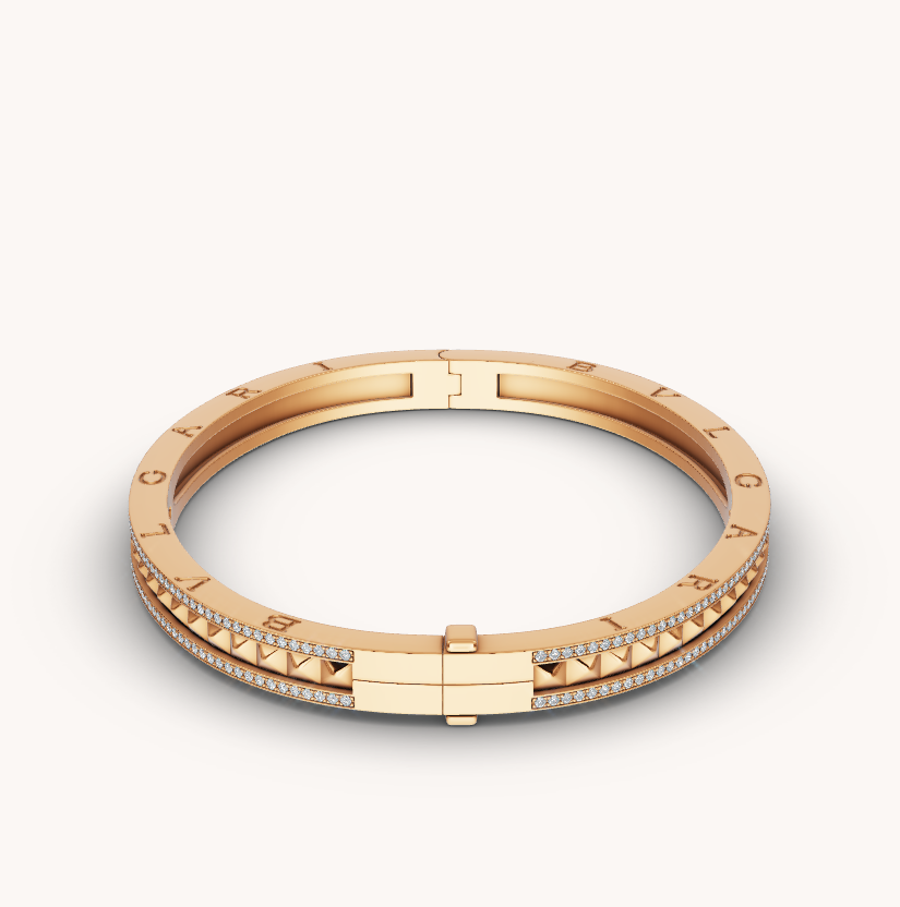 [Rose Tomorrow]ZERO 1 SPIRAL AND PAVED DIAMOND GOLD BRACELET